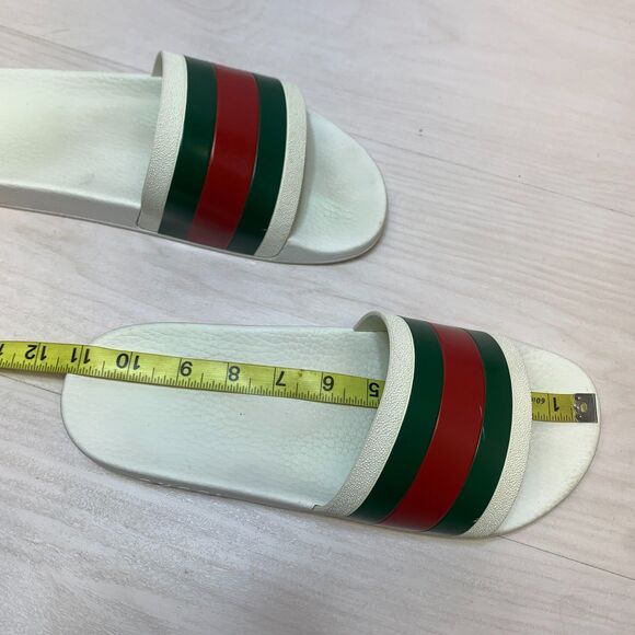 Gucci Pursuit \'72 Slide Sandals Men\'s 10 White Green Red Stripe Slip On Casual main image 11